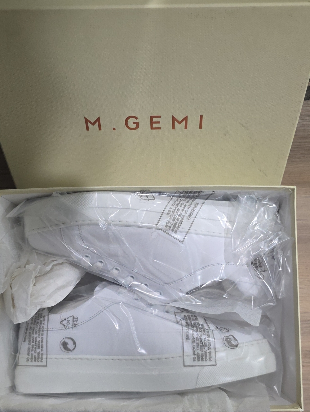 M. Gemi Platform Palestra Alta White Leather Shoe. Made Italy